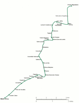 Parijse metrolijn 12 op de kaart