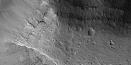 Close view of layers in mesa, as seen by HiRISE under HiWish program