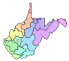 West Virginia state senate districts from 1992