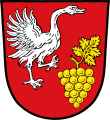 Rödelsee, „In Rot eine goldene Traube mit goldenem Weinblatt“