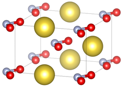 Elementarzelle von Natriumnitrit bei Raumtemperatur