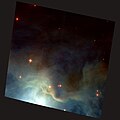 Zoom sur une région de NGC 7023 par le télescope spatial Hubble.