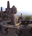 Estátua de Buda em Borobudur, na Indonésia