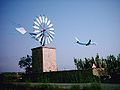 Old windmill and aircraft (Mallorca)