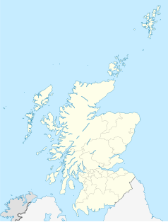 Mapa konturowa Szkocji, na dole znajduje się punkt z opisem „Coatbridge”