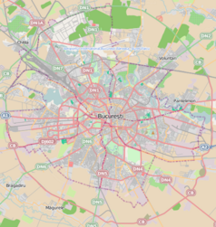 Mapa konturowa Bukaresztu, u góry po lewej znajduje się punkt z opisem „Laminorului”