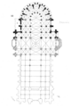 แผนผังของอาสนวิหาร ฝีมือของเออแฌน วียอแล-เลอ-ดุก (สร้างเสร็จแค่บริเวณแขนกางเขนและบริเวณร้องเพลงสวด)