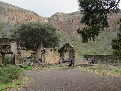 ruins in caldera