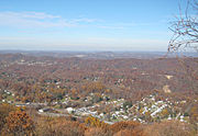 The mountainous terrain surrounding Bluefield