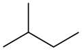 Structuurformule van 2-methylbutaan