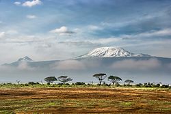 Kilimanĝaro vidita el Amboseli