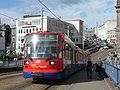 Supertram vehicle in the curent (2006-present) livery.