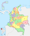 Mapa ti Colombia nga addaan kadagiti nabilangan a depatarmento