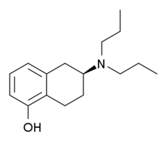 Stereo, Kekulé, skeletal formula of (S)-5-OH-DPAT