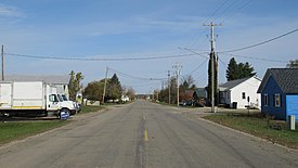 Looking north along Merritt Road toward M-55