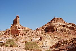 Ruines franques sur le site du Haut Lieu du Sacrifice, à Pétra.