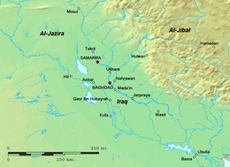 Geophysical map with regions and major cities