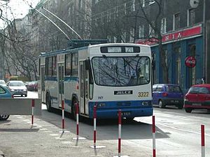 Trolebús en la ciudad de Gdynia, Polonia