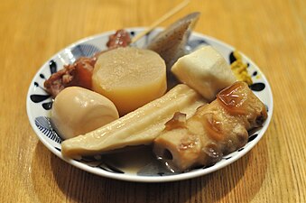 Typical oden ingredients