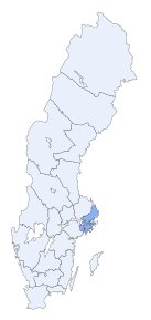 Poziția regiunii Stockholms län