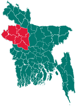 Map o Rajshahi Diveesion