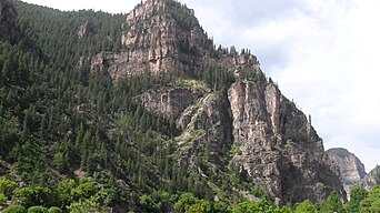 The walls of Glenwood Canyon