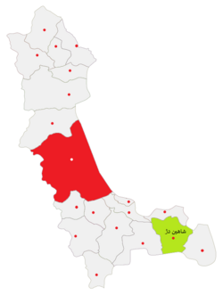 Location of Shahin Dezh County in صوبہ آذربائیجان غربی.