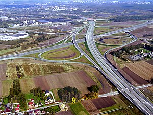 Interchange of A1 and A4 near Gliwice