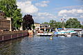 * Nomination the little port of Schwerin (Weiße Flotte) --Ralf Roletschek 18:39, 9 July 2013 (UTC) * Promotion Good quality, though somewhat shallow DOF, I'd chosen f/8 or f/11 to avoid blur on the building on the left side --Smial 13:39, 11 July 2013 (UTC)