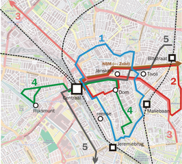 Tramlijn 4 op de kaart