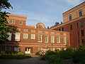 View of the west side of Knight Library, on the University of Oregon campus in Eugene, Oregon