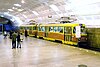 A tram at Lenin Square station on the Volgograd Metrotram system in 2007