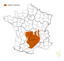 Carte du Massif central