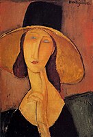 1917, Portrait d'une jeune femme au chapeau (Jeanne Hébuterne avec un grand chapeau)