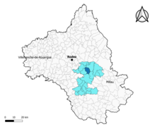 Prades-Salars dans le canton de Raspes et Lévezou en 2020.