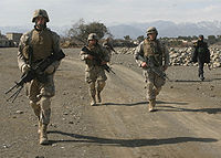 US soldiers on patrol in Afghanistan