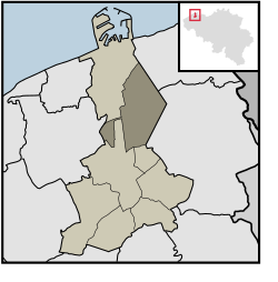 Location of Dudzele in Bruges