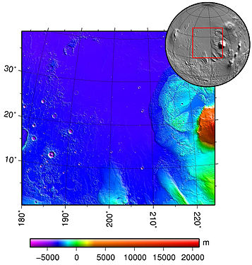 Топографічна карта Amazonis Planitia.