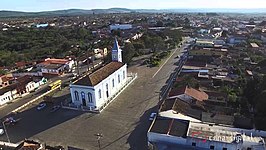 Katholieke kerk op het plein praça Rui Barbosa in Maracás