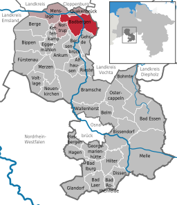 Läget för kommunen Badbergen i Landkreis Osnabrück