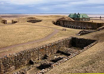 Fort Beauséjour, tel qu'il est reconstitué dans la municipalité d'Aulac, au Nouveau-Brunswick.