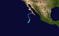 Tropical Storm Miriam track map