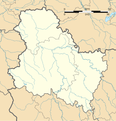 Mapa konturowa Yonne, po prawej znajduje się punkt z opisem „Argenteuil-sur-Armançon”