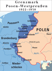 Karte der Provinz Grenzmark Posen-Westpreußen mit Kreisgrenzen (1938)