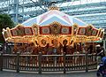 The carousel at the amusement park.