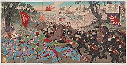 Fierce battle at Uiju (between the Imperial Japanese army & Chinese forces, 19th C)