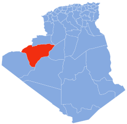 Map of Algeria highlighting Béni Abbès