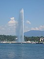 Jet d'eau de Genève in front of Salève