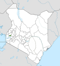 Location of Vihiga County (Green)