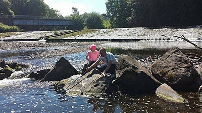 Erin at Ochiltree dam in July 2014